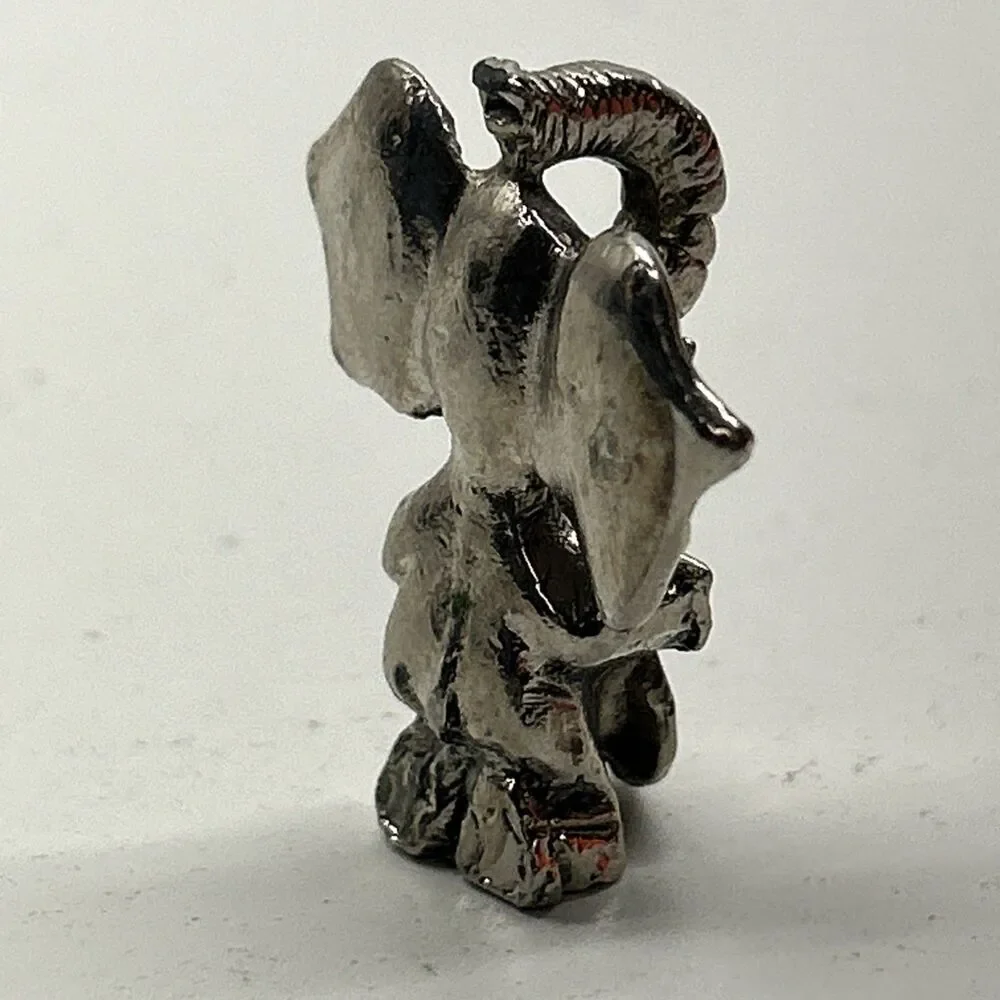 Vintage Spoontiques Pewter Miniature Elephant Playing Cello Figure